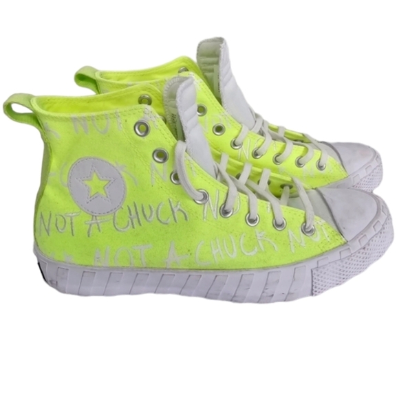 Converse Unt1tl3d "Not A Chuck" All Star Hi Sneakers Lime Volt Size 11 - Picture 1 of 12